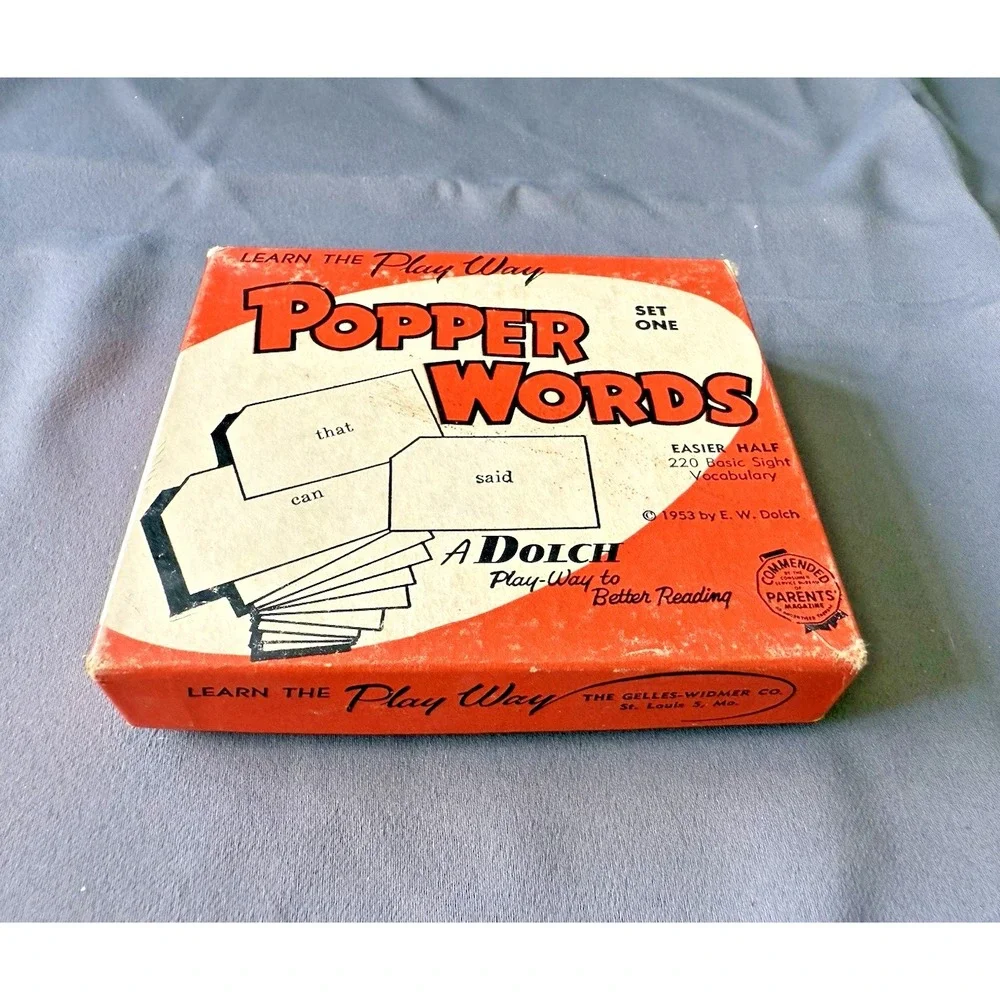VTG‎ 1953 POPPER WORDS Flash Cards Set 1 & 2 Vocabulary Learn The Play Way DOLCH